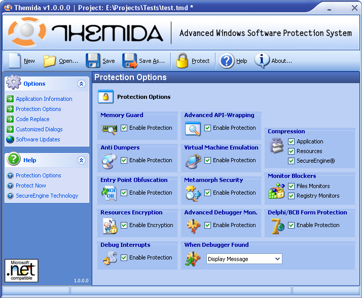 Screenshot of Themida