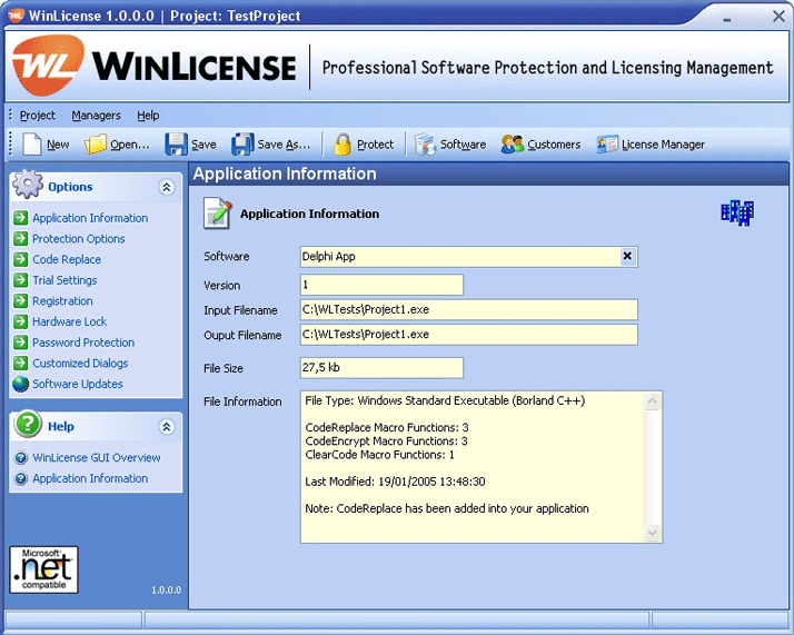 WinLicense screen shot