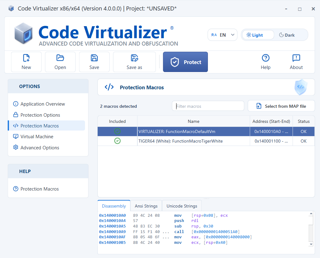 Code Virtualizer Protection Macros